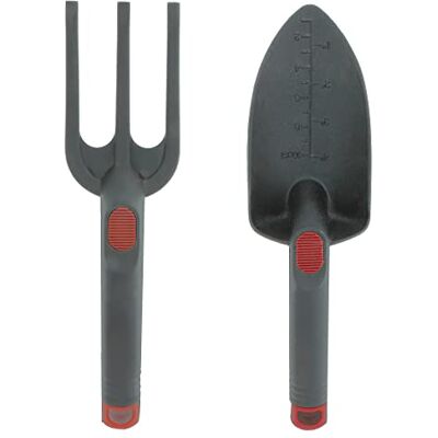 Amig Kit da Giardino a Pala Larga e Scarificatore in Nylon per Lavori in Orto e Piantare in Casa Attrezzi per Orto di Colore Rosso-Nero Misure 28 cm Amig Kit da Giardino a Pala Larga e Scarificatore in Nylon per Lavori in Orto e Piantare in Casa Attrezzi per Orto di Colore Rosso-Nero Misure 28 cm