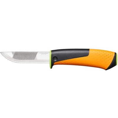 Fiskars Coltello professionale, Include fodero con affilalama, Lunghezza totale: 21,9 cm, Nero/Arancione/Verde, Fiskars Coltello professionale, Include fodero con affilalama, Lunghezza totale: 21,9 cm, Nero/Arancione/Verde,