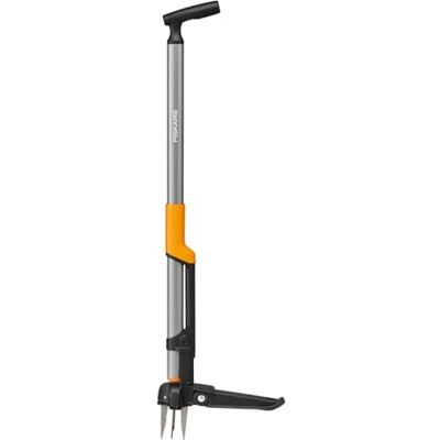 Fiskars Ergonomic Estirpatore di Erbacce, Estirpatore Lungo con 4 Artigli in Acciaio Inox, Impugnatura Ergonomica Offset, Sistema di Espulsione, Pedana Pieghevole, Nero/Arancione, Fiskars Ergonomic Estirpatore di Erbacce, Estirpatore Lungo con 4 Artigli in Acciaio Inox, Impugnatura Ergonomica Offset, Sistema di Espulsione, Pedana Pieghevole, Nero/Arancione,