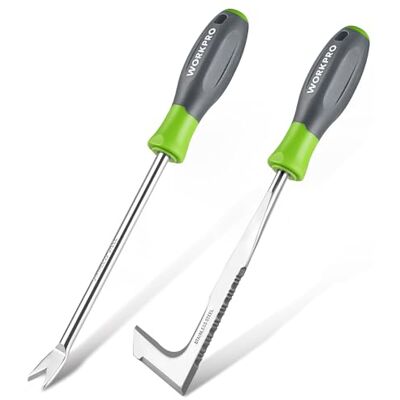WORKPRO Estirpatore Erbacce Manuale 2 Pezzi, sarchiatore per erbacce con bordo seghettato, estirpatore erbacce da giardino per rimuovere muschio ed erbacce WORKPRO Estirpatore Erbacce Manuale 2 Pezzi, sarchiatore per erbacce con bordo seghettato, estirpatore erbacce da giardino per rimuovere muschio ed erbacce