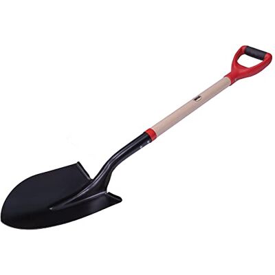 Amig Pala da Giardino Rotonda Pala con Lama in Acciaio e Manico in Legno per Scavare e Rimuovere Terra Attrezzi per Orto e Giardinaggio in Finitura Rosso-Nero Misure: 110 cm. Amig Pala da Giardino Rotonda Pala con Lama in Acciaio e Manico in Legno per Scavare e Rimuovere Terra Attrezzi per Orto e Giardinaggio in Finitura Rosso-Nero Misure: 110 cm.