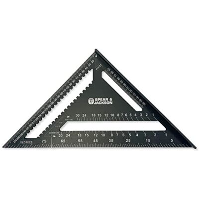 Jackson Squadra per Travi 300 mm (12 pollici), alluminio, Squadra da carpenteria, strumento di tracciatura per tetti, goniometro e guida per Sega con tabella di conversione Jackson Squadra per Travi 300 mm (12 pollici), alluminio, Squadra da carpenteria, strumento di tracciatura per tetti, goniometro e guida per Sega con tabella di conversione
