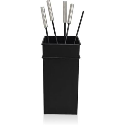 Relaxdays Set di 5 Accessori per Camino, attizzatoio, Paletta, Scopa, Pinza e stendino, Ferro, Nero Relaxdays Set di 5 Accessori per Camino, attizzatoio, Paletta, Scopa, Pinza e stendino, Ferro, Nero