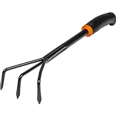 Bradas KT-Y6003, Sarchiatore in acciaio "de luxe", Arieggiatore manuale per orto e giardino, Rastrello Frangizolle a 3 punte Largo 7,5 cm. Bradas KT-Y6003, Sarchiatore in acciaio "de luxe", Arieggiatore manuale per orto e giardino, Rastrello Frangizolle a 3 punte Largo 7,5 cm.