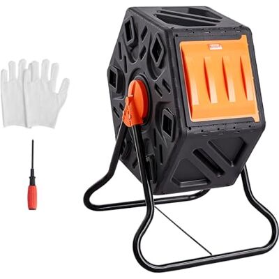VEVOR Compostiera da Giardino Rotante 70 L Doppia Camera, Compostiera Girevole a 360° in PP Senza BPA Portata max. 20 kg per Compostaggio Rifiuti Organici di Cucina per Giardinaggio Cortile Esterno VEVOR Compostiera da Giardino Rotante 70 L Doppia Camera, Compostiera Girevole a 360° in PP Senza BPA Portata max. 20 kg per Compostaggio Rifiuti Organici di Cucina per Giardinaggio Cortile Esterno