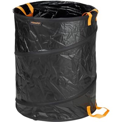 Fiskars Sacco da giardino PopUp con maniglie, Capacità: 172 litri, Nero/Arancione, Solid, Fiskars Sacco da giardino PopUp con maniglie, Capacità: 172 litri, Nero/Arancione, Solid,