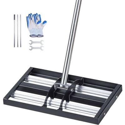 VEVOR Livellatore con Rullo per Prato, Rastrello Livellatore in Acciaio Inox 43 x 25 cm con Manico Regolabile, per Ordine e Livellamento di Terreni Fattorie Compost Prati Giardini e Campi da Golf VEVOR Livellatore con Rullo per Prato, Rastrello Livellatore in Acciaio Inox 43 x 25 cm con Manico Regolabile, per Ordine e Livellamento di Terreni Fattorie Compost Prati Giardini e Campi da Golf