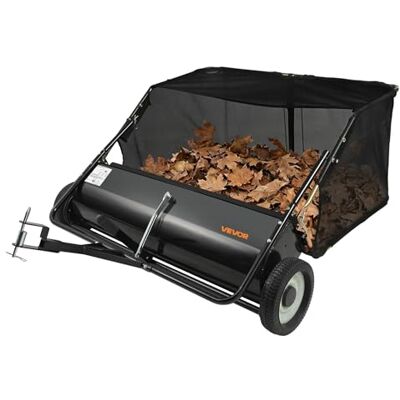 VEVOR Spazzatrice da Giardino Trainata, Larghezza da 111,8 cm, Raccoglitore di Foglie ed Erba di Grande Capacità da 0,7 m³, Spazzatrice Resistente, Altezza Regolabile per Cortile, Prato, Fattoria VEVOR Spazzatrice da Giardino Trainata, Larghezza da 111,8 cm, Raccoglitore di Foglie ed Erba di Grande Capacità da 0,7 m³, Spazzatrice Resistente, Altezza Regolabile per Cortile, Prato, Fattoria