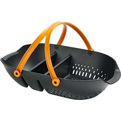 Fiskars Cesta per il Raccolto, Per Raccogliere, Trasportare e Pulire i Prodotti e gli Attrezzi, Plastica, Nero/Arancione, Plus, Fiskars Cesta per il Raccolto, Per Raccogliere, Trasportare e Pulire i Prodotti e gli Attrezzi, Plastica, Nero/Arancione, Plus,