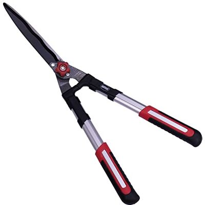 Amig Cesoie per siepi, a due mani, Lama in acciaio temprato rivestito in teflon, 600 mm, Manico antiscivolo in alluminio, Filo ondulato per taglio ottimale e preciso, per potare siepi di giardini Amig Cesoie per siepi, a due mani, Lama in acciaio temprato rivestito in teflon, 600 mm, Manico antiscivolo in alluminio, Filo ondulato per taglio ottimale e preciso, per potare siepi di giardini