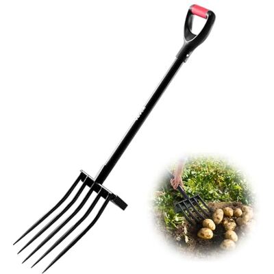 VEVOR Forca da Giardino a 5 Punte con Manico in Metallo, Forca da Scavo Resistente da 1050 mm con Impugnatura a Y, Forca da Vanga in Acciaio Forgiato per Fieno, Compostaggio VEVOR Forca da Giardino a 5 Punte con Manico in Metallo, Forca da Scavo Resistente da 1050 mm con Impugnatura a Y, Forca da Vanga in Acciaio Forgiato per Fieno, Compostaggio