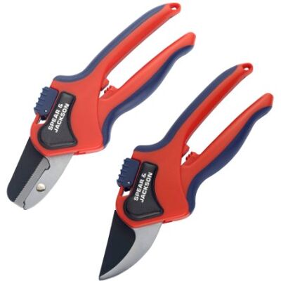 Jackson Kit di Forbici da Potatura, a Incudine e con Azione di Taglio By-Pass, Gamma Razorsharp Jackson Kit di Forbici da Potatura, a Incudine e con Azione di Taglio By-Pass, Gamma Razorsharp
