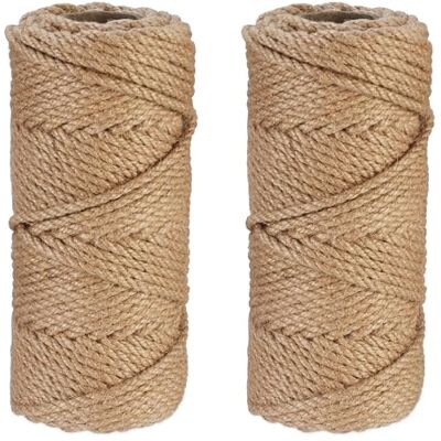 Relaxdays Spago di Iuta 5 mm, 2 Rotoli Juta 50 m ciascuno, Corda Ecosostenibile per Artigianato, Imballaggio, Marrone, 0.5 x 5000 x 0.5 cm Relaxdays Spago di Iuta 5 mm, 2 Rotoli Juta 50 m ciascuno, Corda Ecosostenibile per Artigianato, Imballaggio, Marrone, 0.5 x 5000 x 0.5 cm