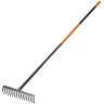 KADAX Rake, giardino duro, rastrello largo con manico in lungo 154,5 cmda giardino , fertilizzante, rastrello da giardino prato e foglie (14 denti rettangolari)