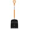 Fiskars Pala da neve per piccole quantità di neve, Larghezza della lama: 35 cm, Lama in plastica/Manico in alluminio, Nero/Arancione, SnowXpert,