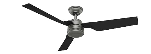 Hunter FAN Ventilatore da Soffitto Cabo Frio 132 cm per Interni ed Esterni, con Comando a Parete, 3 Pale Intercambiabili Color Nero Opaco, Ideale per Estate e Inverno, Modello