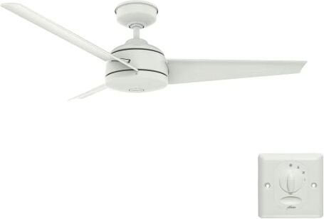 Hunter FAN Ventilatore da Soffitto Trimaran 132 cm per Interni ed Esterni, con Controllo a Parete, 3 Pale Color Bianco Fresco, Ideale per Estate e Inverno, Modello