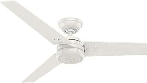 Hunter FAN Ventilatore da Soffitto Protos 132 cm per Interni ed Esterni, con Comando a Parete, 3 Pale Intercambiabili Bianco Fresco, Ideale per Estate e Inverno, Modello