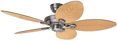 Hunter FAN Outdoor Elements, 137 cm, Ventilatore da Soffitto per Interni ed Esterni con Catena a Strappo, 5 Pale Reversibili in Vimini, Ideale per l'Estate e l'Inverno, Modello