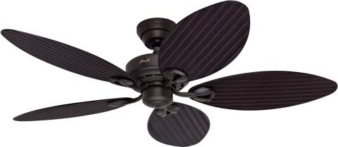 Hunter FAN Ventilatore da Soffitto Bayview 137 cm per Interni e per Esterni, con Catena a Strappo, bronzo nuovo, 5 Pale Intercambiabili Scure, Ideali per Estate e Inverno, Modello