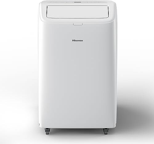 Hisense , APH12QC, Climatizzatore Portatile,12000BTU/h, 3.5kW/2.9kW, 4-in-1 (Raffrescamento, Riscaldamento, Ventilazione, Deumidificazione), 63dB, LED Display, Timer 24h, Telecomando