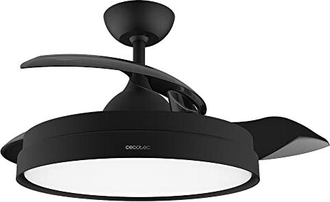 Cecotec Ventilatore da soffitto con spas retrattile e lampada EnergySilence Aero 4280 invisibile Black. 40 W, diametro 42" (106 cm), timer, 3 tonalità di luce, funzione estate-inverno, nero