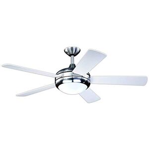 AireRyder Ventilatore da soffitto Ursa con illuminazione e telecomando, rivestimento nickel satinato, pale bianco/pino, 132 cm AireRyder Ventilatore da soffitto Ursa con illuminazione e telecomando, rivestimento nickel satinato, pale bianco/pino, 132 cm