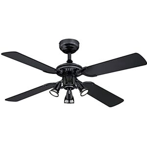 Westinghouse Lighting 73061 Princess Euro, ventilatore da soffitto tradizionale con luce, 105 cm, finitura in grigio canna di fucile, tre faretti Westinghouse Lighting 73061 Princess Euro, ventilatore da soffitto tradizionale con luce, 105 cm, finitura in grigio canna di fucile, tre faretti