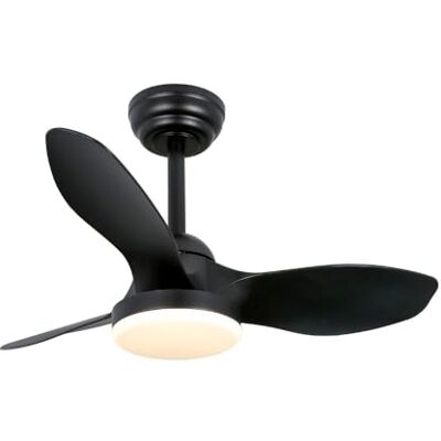 Wonderlamp Ventilatore piccolo ø 80 cm LED Cavil Mini S Nero, intensità luminosa regolabile con telecomando Wonderlamp Ventilatore piccolo ø 80 cm LED Cavil Mini S Nero, intensità luminosa regolabile con telecomando