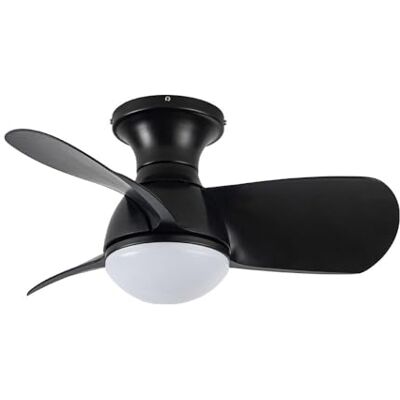 Wonderlamp Ventilatore da soffitto piccolo ø64 cm silenzioso LED Mancato nero CCT 3000-4000-6000K, intensità regolabile 20 W Wonderlamp Ventilatore da soffitto piccolo ø64 cm silenzioso LED Mancato nero CCT 3000-4000-6000K, intensità regolabile 20 W