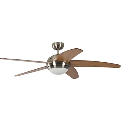 Pepeo Ventilatore da soffitto Melton con illuminazione e telecomando, custodia in nichel, lama color miele acero, 132 cm, per ambienti fino a 25 m² Pepeo Ventilatore da soffitto Melton con illuminazione e telecomando, custodia in nichel, lama color miele acero, 132 cm, per ambienti fino a 25 m²