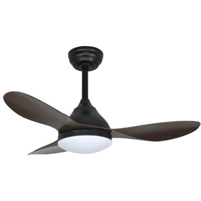 Wonderlamp Ventilatore da soffitto piccolo ø 92cm LED Cavil Mini nero+legno 20W con memoria di accensione e CCT 3000-4000-6000K Wonderlamp Ventilatore da soffitto piccolo ø 92cm LED Cavil Mini nero+legno 20W con memoria di accensione e CCT 3000-4000-6000K