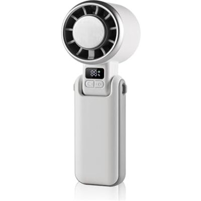 Wonderlamp Ventilatore a mano Glasi bianco, modalità ghiaccio, 5 velocità, display LED, silenzioso, batteria ricaricabile e pieghevole – Mini ventilatore portatile Wonderlamp Ventilatore a mano Glasi bianco, modalità ghiaccio, 5 velocità, display LED, silenzioso, batteria ricaricabile e pieghevole – Mini ventilatore portatile