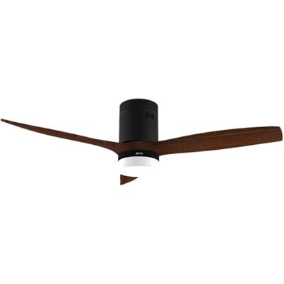 EVVO Ventilatore da soffitto V552 Dark Wood 132 cm (52"), luce LED 3 toni, motore 40 W DC silenzioso, pale bianche, telecomando, modalità inverno/estate, timer EVVO Ventilatore da soffitto V552 Dark Wood 132 cm (52"), luce LED 3 toni, motore 40 W DC silenzioso, pale bianche, telecomando, modalità inverno/estate, timer