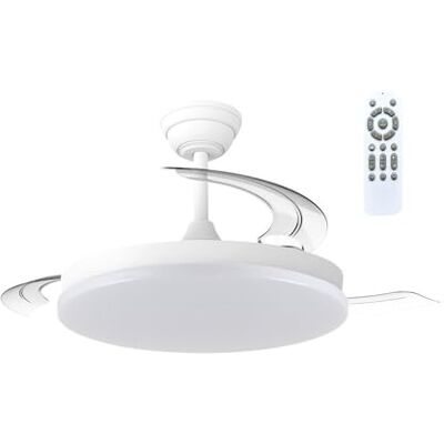 Wonderlamp Verno M Eco CCT Ventilatore da soffitto con pale retrattili e luce LED, 45 W Wonderlamp Verno M Eco CCT Ventilatore da soffitto con pale retrattili e luce LED, 45 W
