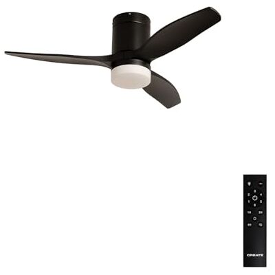 CREATE / WINDCALM S/Ventilatore da soffitto ABS con luce nero con telecomando / 40W, Silenzioso, Ø112 cm, 6 velocità, 3 temperature di luce, temporizzatore, funzione estate-inverno CREATE / WINDCALM S/Ventilatore da soffitto ABS con luce nero con telecomando / 40W, Silenzioso, Ø112 cm, 6 velocità, 3 temperature di luce, temporizzatore, funzione estate-inverno