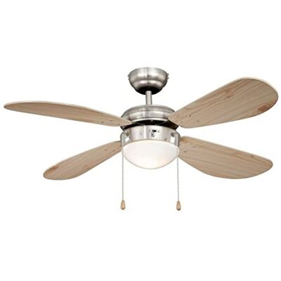 AireRyder Ventilatore da soffitto Classic 105 cm con illuminazione, nichel colorato con ali di pino AireRyder Ventilatore da soffitto Classic 105 cm con illuminazione, nichel colorato con ali di pino