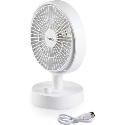 DOMO DO8181 Mini ventilatore da tavolo con USB-C – Ventilatore da tavolo con batteria fino a 8 ore – 10 livelli & brezza naturale – USB-C – oscillazione – Compatto per ufficio – Camera da letto e DOMO DO8181 Mini ventilatore da tavolo con USB-C – Ventilatore da tavolo con batteria fino a 8 ore – 10 livelli & brezza naturale – USB-C – oscillazione – Compatto per ufficio – Camera da letto e