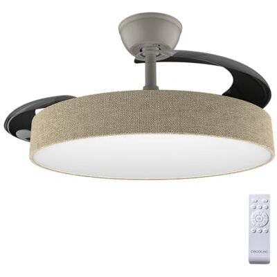 Cecotec Ventilatore da Soffitto con Luce con 3 Pale Retrattili EnergySilence Aero 4222 Invisible Textile. 30 W, Motore DC, Diametro 42", 3 Toni LED, Telecomando, 6 Velocità, Timer, Design In Tessuto Cecotec Ventilatore da Soffitto con Luce con 3 Pale Retrattili EnergySilence Aero 4222 Invisible Textile. 30 W, Motore DC, Diametro 42", 3 Toni LED, Telecomando, 6 Velocità, Timer, Design In Tessuto