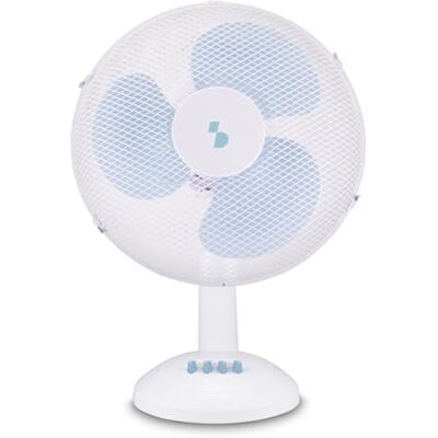 BEPER Ventilatore da Tavolo 30 cm, 35W, 3 Velocità Selezionabili, Oscillazione Orizzontale Automatica, Inclinazione Verticale Regolabile, Base Tonda BEPER Ventilatore da Tavolo 30 cm, 35W, 3 Velocità Selezionabili, Oscillazione Orizzontale Automatica, Inclinazione Verticale Regolabile, Base Tonda