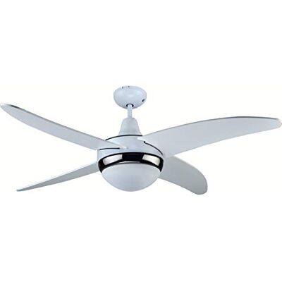 DCG WeGeek, ventilatore da soffitto con telecomando, 4 pale, 1 luce, diametro 120cm e 3 velocità 180/120/80 RPM. DCG WeGeek, ventilatore da soffitto con telecomando, 4 pale, 1 luce, diametro 120cm e 3 velocità 180/120/80 RPM.