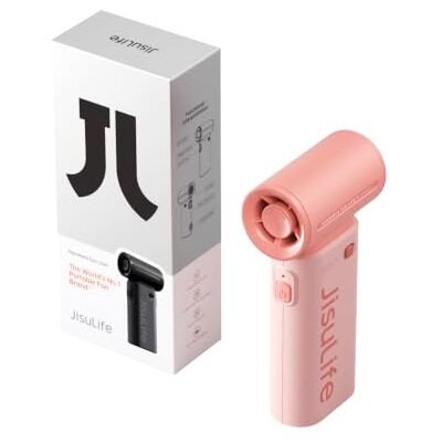 JISULIFE Ventilatore portatile, flusso turbo, 12h autonomia 5 velocità, 3600 mAh, ventilatore personale per viaggi, concerti, trucco, regalo alla moda per donne e uomini Rosa JISULIFE Ventilatore portatile, flusso turbo, 12h autonomia 5 velocità, 3600 mAh, ventilatore personale per viaggi, concerti, trucco, regalo alla moda per donne e uomini Rosa