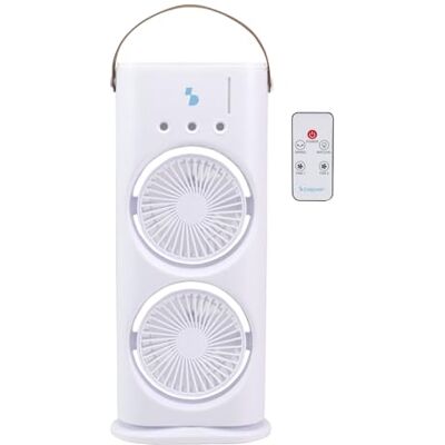 BEPER Ventilatore Ricaricabile con Nebulizzatore e Telecomando, Mini ventilatore Portatile USB-C, Doppia Ventola Oscillante, Luce LED, 3 Velocità, Ventilatore da Tavolo BEPER Ventilatore Ricaricabile con Nebulizzatore e Telecomando, Mini ventilatore Portatile USB-C, Doppia Ventola Oscillante, Luce LED, 3 Velocità, Ventilatore da Tavolo