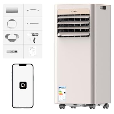 DREAME P-Wind10 9000 BTU Condizionatore Portatile 3-in-1: Raffreddamento, Deumidificazione e Ventilazione, Flusso d’aria 3D, Controllo tramite App e Telecomando, Modalità Notturna,Installazione Facile DREAME P-Wind10 9000 BTU Condizionatore Portatile 3-in-1: Raffreddamento, Deumidificazione e Ventilazione, Flusso d’aria 3D, Controllo tramite App e Telecomando, Modalità Notturna,Installazione Facile