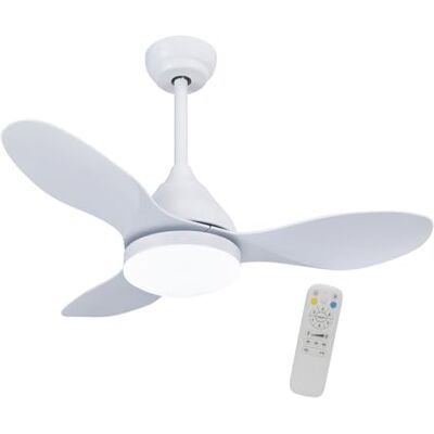 Wonderlamp Ventilatore da soffitto piccolo ø 92cm LED Cavil Mini Bianco 20W con memoria di accensione e CCT 3000-4000-6000K Wonderlamp Ventilatore da soffitto piccolo ø 92cm LED Cavil Mini Bianco 20W con memoria di accensione e CCT 3000-4000-6000K