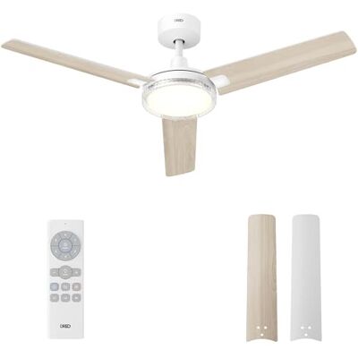 DREO ventilatore da soffitto con luce e telecomando 132 cm, ventilatore bianco, 5 temperature colore CCT, LED dimmerabile a 6 livelli, 6 velocità, motore CC reversibile silenzioso, timer 1/4/8 h DREO ventilatore da soffitto con luce e telecomando 132 cm, ventilatore bianco, 5 temperature colore CCT, LED dimmerabile a 6 livelli, 6 velocità, motore CC reversibile silenzioso, timer 1/4/8 h