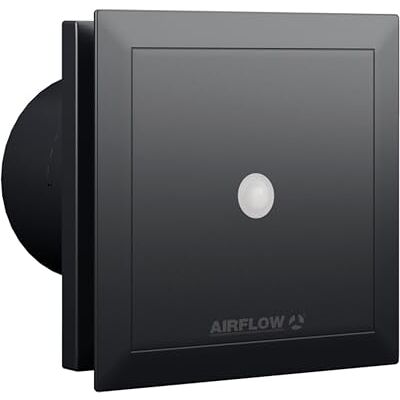 Airflow QT100 MST Bathroom Extractor Fan – Silent 25 dB(A), Sensore di Movimento con Timer di 15 Minuti, Efficiente energetico 5/9 W, Certificato IP45, Ingegnerizzato in Germania, Garanzia di 3 Anni Airflow QT100 MST Bathroom Extractor Fan – Silent 25 dB(A), Sensore di Movimento con Timer di 15 Minuti, Efficiente energetico 5/9 W, Certificato IP45, Ingegnerizzato in Germania, Garanzia di 3 Anni