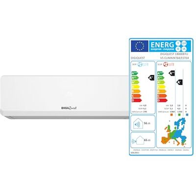 DIGIQUEST Climatizzatore Inverter V5 18000BTU Wi-Fi integrato R32 Classe A++ Raffreddamento/A+++ Riscaldamento I FEEL Flusso d’aria 3D TURBO Notte SEER 6,1 SCOP 5,1 CLIMA00064 DIGIQUEST Climatizzatore Inverter V5 18000BTU Wi-Fi integrato R32 Classe A++ Raffreddamento/A+++ Riscaldamento I FEEL Flusso d’aria 3D TURBO Notte SEER 6,1 SCOP 5,1 CLIMA00064
