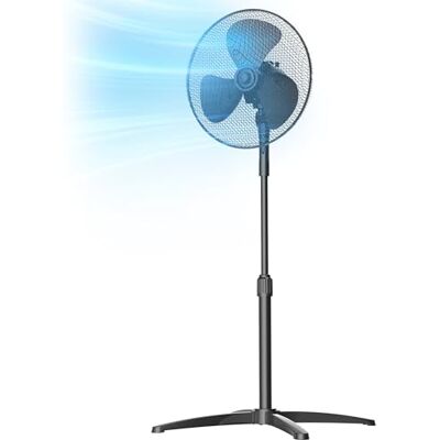 Midea Ventilatore a Piantana 40 cm Motore in Rame Potente, 3 Velocità, Oscillazione 90°, Altezza Regolabile 96–125 cm, Flusso d’Aria 40 m³/min Midea Ventilatore a Piantana 40 cm Motore in Rame Potente, 3 Velocità, Oscillazione 90°, Altezza Regolabile 96–125 cm, Flusso d’Aria 40 m³/min