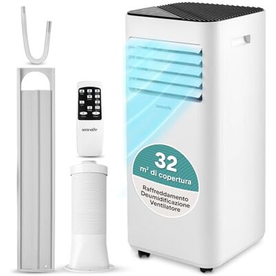 SereneLife Condizionatore Portatile 7000 BTU, Climatizzatore Portatile con Raffreddamento, Deumidificatore e Ventilatore, Pinguino Condizionatore, 28 m², Timer 24h, 54 dB, Casa, Ufficio e Scuola SereneLife Condizionatore Portatile 7000 BTU, Climatizzatore Portatile con Raffreddamento, Deumidificatore e Ventilatore, Pinguino Condizionatore, 28 m², Timer 24h, 54 dB, Casa, Ufficio e Scuola